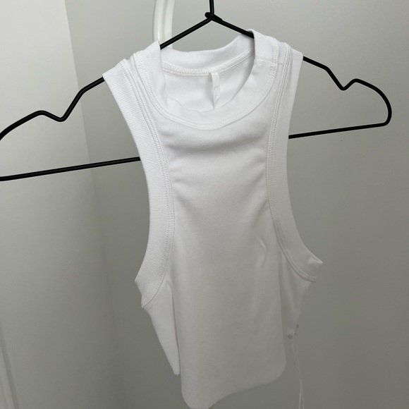 Are you am i white ribbed impy tank tee - Picture 4 of 5